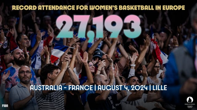 París 2024: Récord de asistencia a un partido de baloncesto femenino en Europa con 27.193 personas viendo el Australia contra Francia